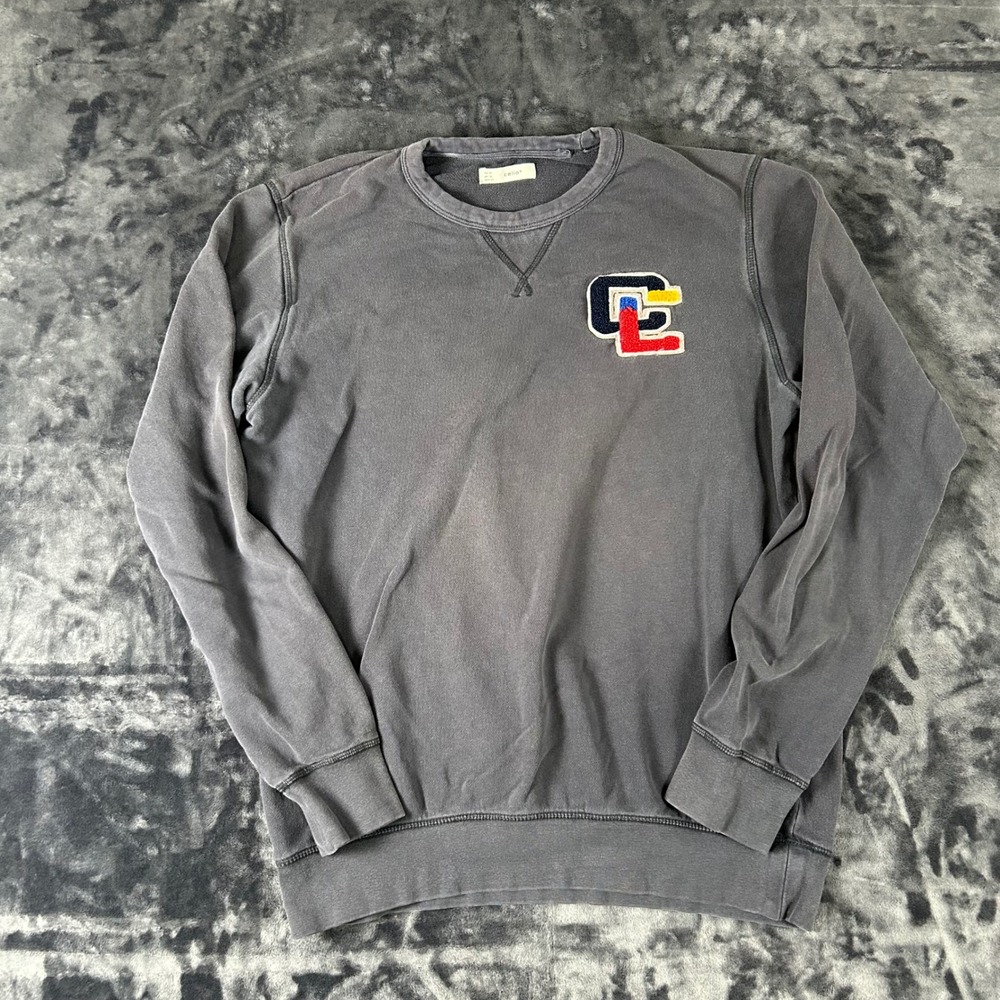 Celio Sweatshirt Mens XL‎ Gray Washed Graphic Crewneck Long Sleeve 2071